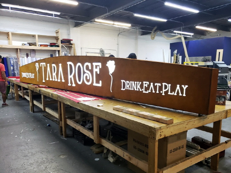Tara Rose Stencil Cut Rust Light Box